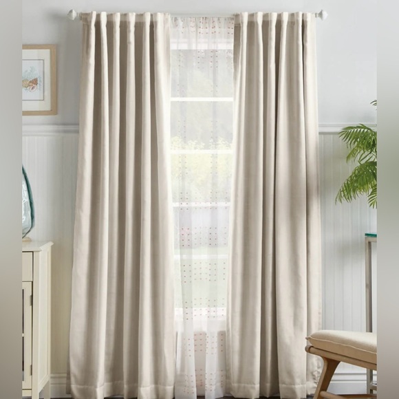 Martha Stewart Other - Bedford Woven Plaid 50 X95 Blackout Backtab Panel Pair 50x95”